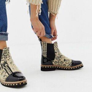 Free People Textile Atlas Chelsea Boots Size 41